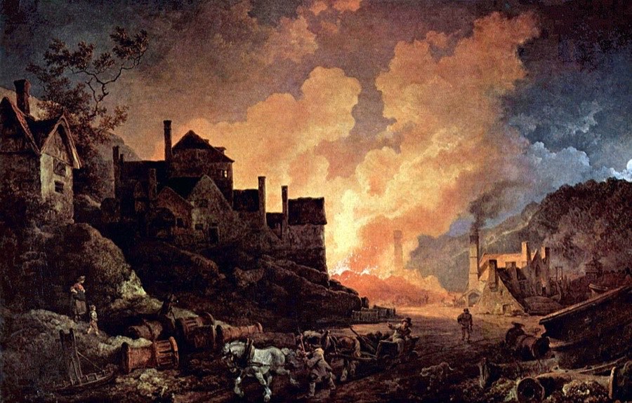 Coalbrookdale v noci (Loutherbourg, 1801)